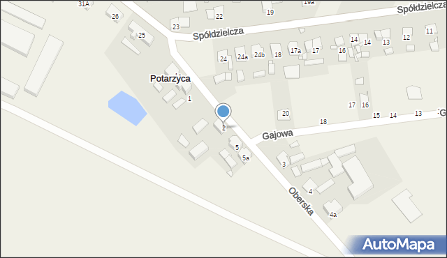 Potarzyca, Oberska, 2, mapa Potarzyca