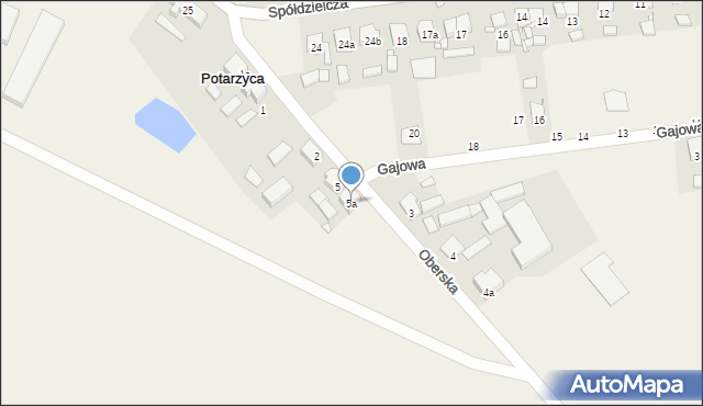 Potarzyca, Oberska, 5a, mapa Potarzyca