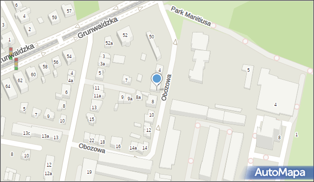 Poznań, Obozowa, 6a, mapa Poznania