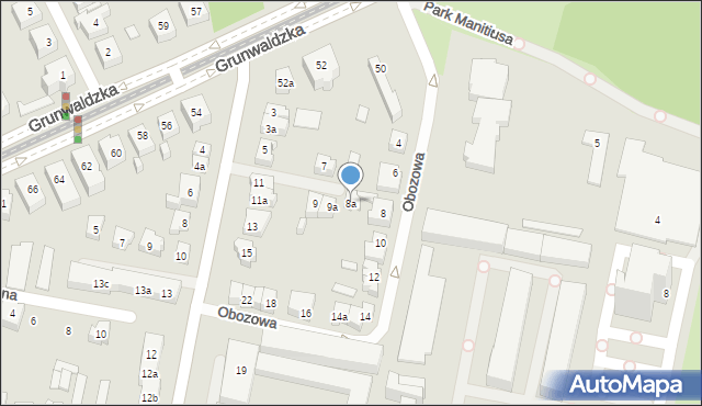 Poznań, Obozowa, 8a, mapa Poznania