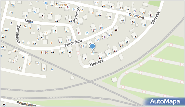 Poznań, Obrzeże, 11, mapa Poznania