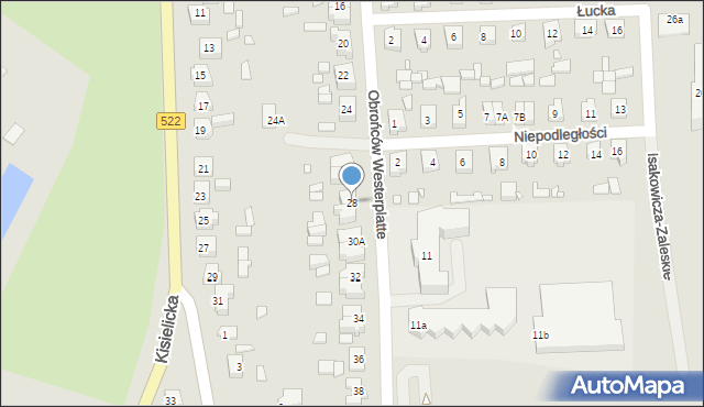 Prabuty, Obrońców Westerplatte, 28, mapa Prabuty