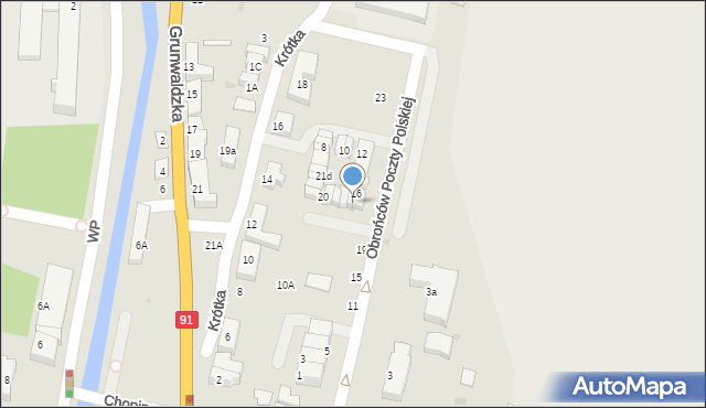 Pruszcz Gdański, Obrońców Poczty Polskiej, 21m, mapa Pruszcz Gdański