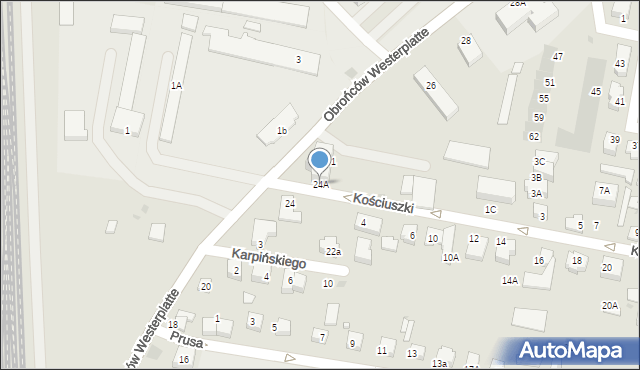 Pruszcz Gdański, Obrońców Westerplatte, 24A, mapa Pruszcz Gdański