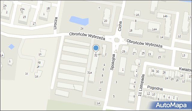 Pruszcz Gdański, Obrońców Wybrzeża, 31, mapa Pruszcz Gdański