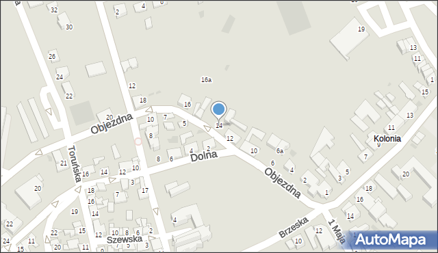 Radziejów, Objezdna, 14, mapa Radziejów