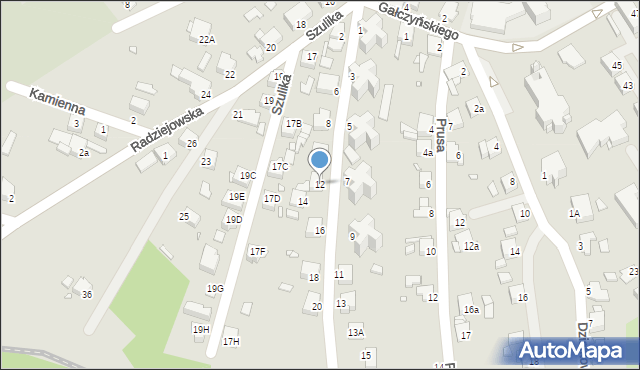 Rybnik, Obywatelska, 12, mapa Rybnika