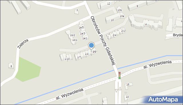 Rzeszów, Obrońców Poczty Gdańskiej, 1/2, mapa Rzeszów