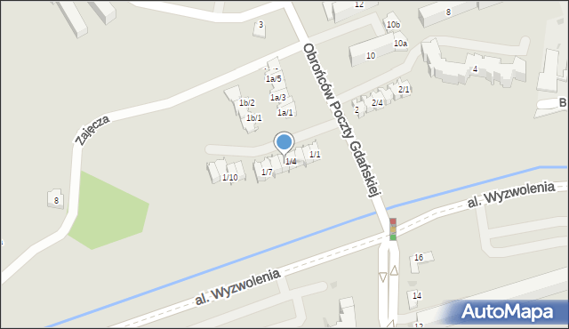 Rzeszów, Obrońców Poczty Gdańskiej, 1/5, mapa Rzeszów