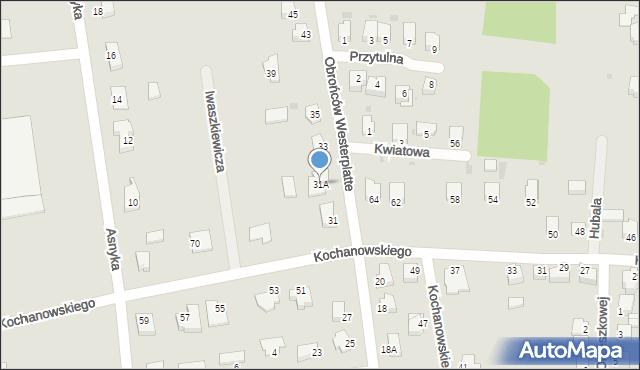 Sandomierz, Obrońców Westerplatte, 31A, mapa Sandomierza
