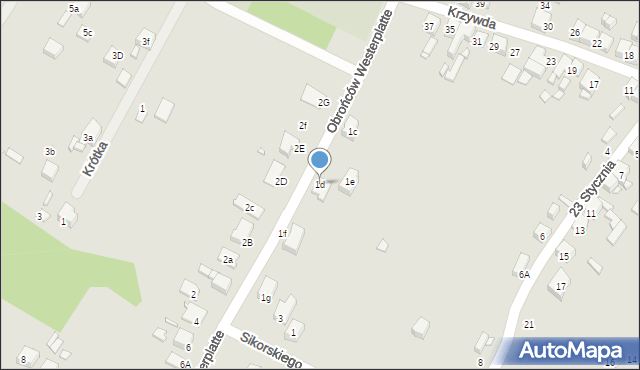 Sławków, Obrońców Westerplatte, 1d, mapa Sławków