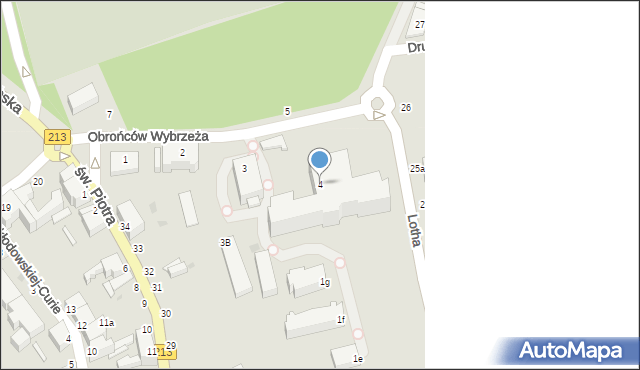 Słupsk, Obrońców Wybrzeża, 4, mapa Słupska