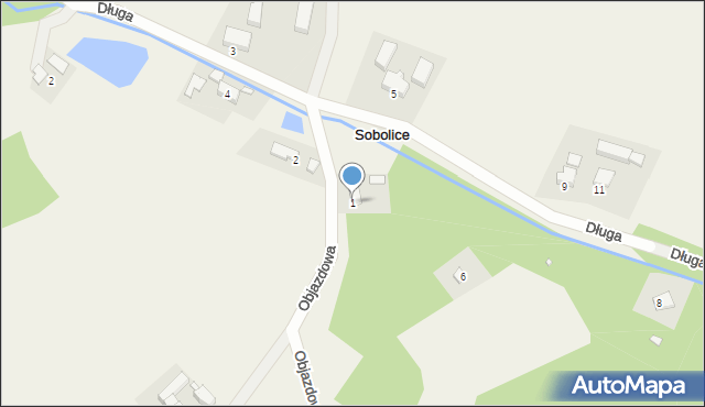 Sobolice, Objazdowa, 1, mapa Sobolice