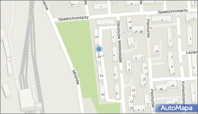 Sosnowiec, Obrońców Westerplatte, 4A, mapa Sosnowca