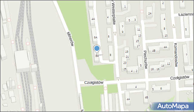 Sosnowiec, Obrońców Westerplatte, 8A, mapa Sosnowca