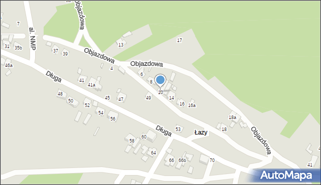 Starachowice, Objazdowa, 10, mapa Starachowic