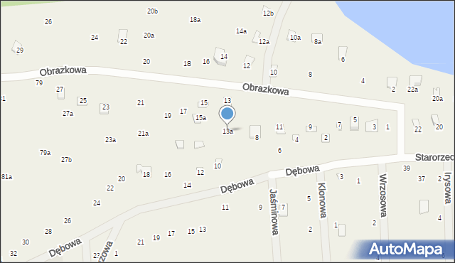 Stawinoga, Obrazkowa, 13a, mapa Stawinoga