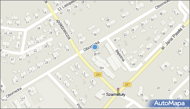 Szamotuły, Obornicka, 16, mapa Szamotuły