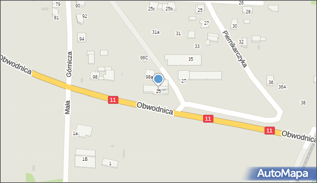 Tarnowskie Góry, Obwodnica, 25, mapa Tarnowskie Góry