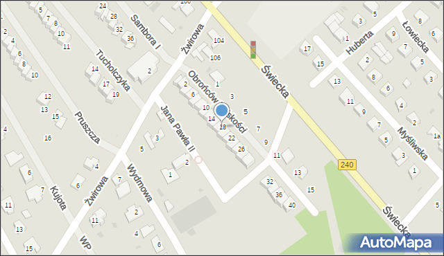 Tuchola, Obrońców Polskości, 18, mapa Tuchola