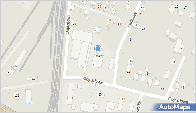 Tychy, Objazdowa, 30A, mapa Tychów