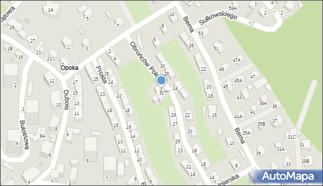 Wałbrzych, Obrońców Pokoju, 31, mapa Wałbrzycha