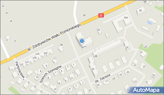 Wałcz, Obrońców Westerplatte, 34, mapa Wałcz