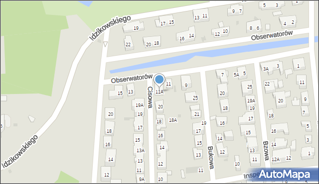 Warszawa, Obserwatorów, 11A, mapa Warszawy