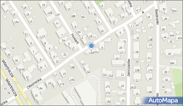 Warszawa, Obornicka, 11A, mapa Warszawy