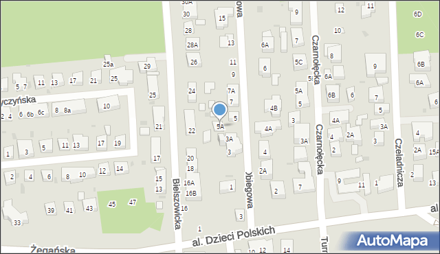 Warszawa, Obiegowa, 5A, mapa Warszawy