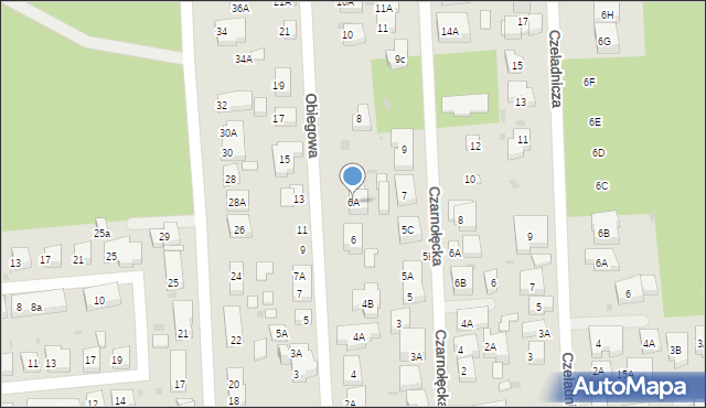 Warszawa, Obiegowa, 6A, mapa Warszawy