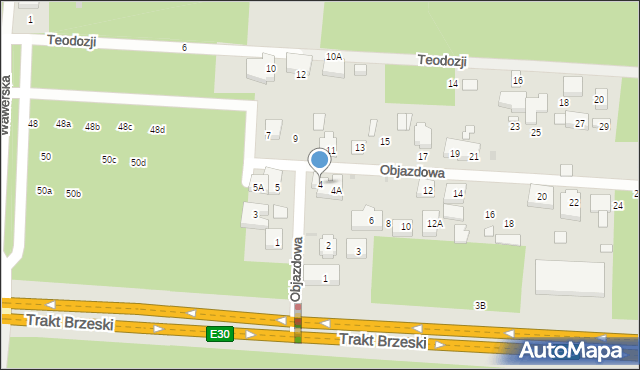 Warszawa, Objazdowa, 4, mapa Warszawy