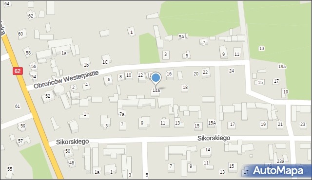Węgrów, Obrońców Westerplatte, 14a, mapa Węgrów