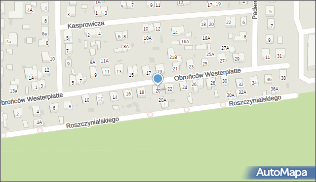 Wejherowo, Obrońców Westerplatte, 20, mapa Wejherowo