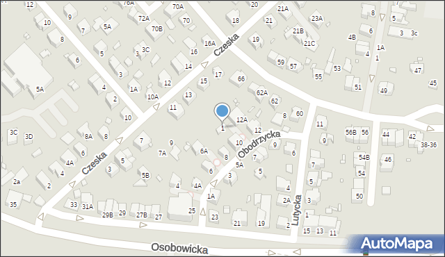 Wrocław, Obodrzycka, 1, mapa Wrocławia