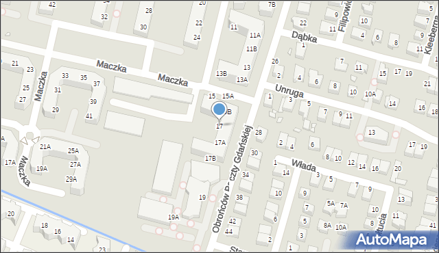 Wrocław, Obrońców Poczty Gdańskiej, 17, mapa Wrocławia