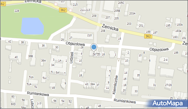 Wrocław, Objazdowa, 24, mapa Wrocławia