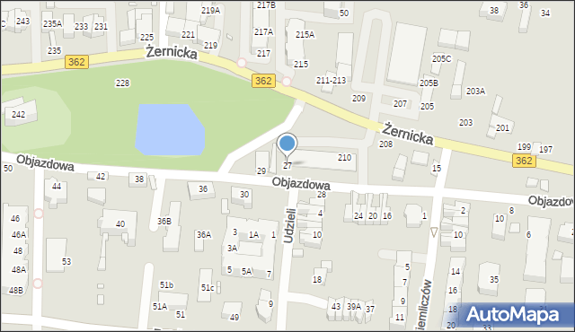 Wrocław, Objazdowa, 27, mapa Wrocławia