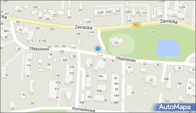 Wrocław, Objazdowa, 98, mapa Wrocławia