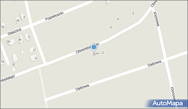 Wysokie Mazowieckie, Obrembskiego Józefa, ks. prał., 23, mapa Wysokie Mazowieckie