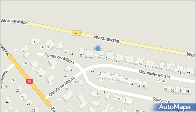 Wysokie Mazowieckie, Obrońców Miasta, 41, mapa Wysokie Mazowieckie