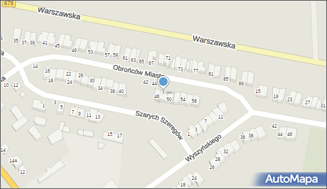 Wysokie Mazowieckie, Obrońców Miasta, 48, mapa Wysokie Mazowieckie