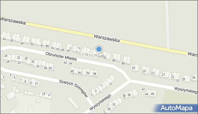 Wysokie Mazowieckie, Obrońców Miasta, 79, mapa Wysokie Mazowieckie