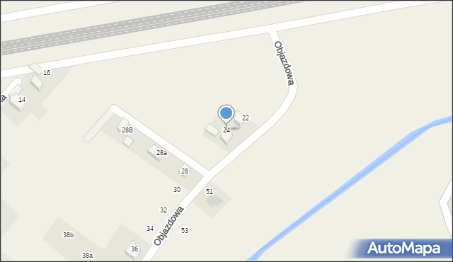 Zabrzeg, Objazdowa, 24, mapa Zabrzeg