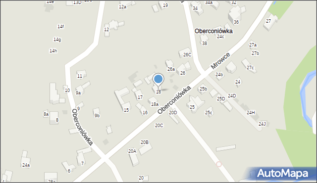 Zakopane, Oberconiówka, 18, mapa Zakopanego