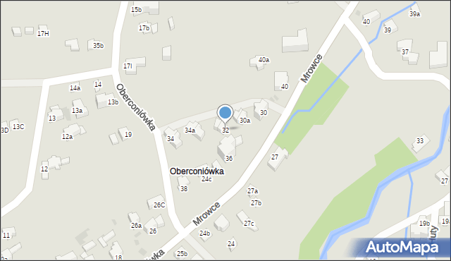 Zakopane, Oberconiówka, 32, mapa Zakopanego