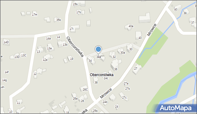 Zakopane, Oberconiówka, 34a, mapa Zakopanego