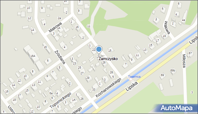 Zamość, Obronna, 24, mapa Zamościa