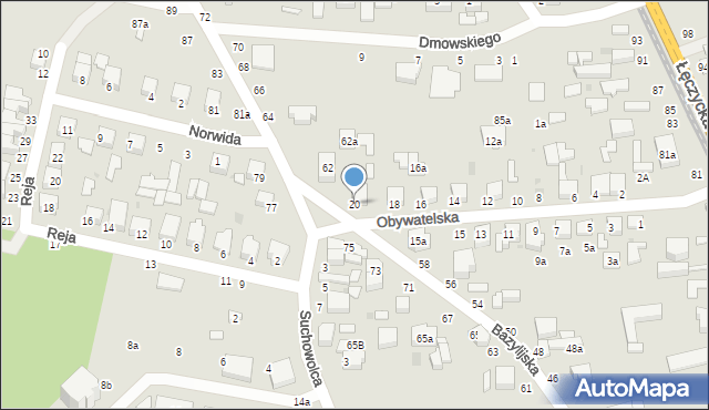 Zgierz, Obywatelska, 20, mapa Zgierz