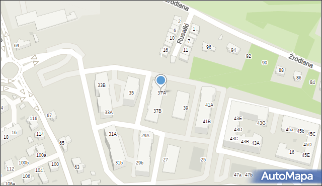 Zielona Góra, Obywatelska, 37A, mapa Zielona Góra